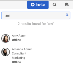 Select participant search results