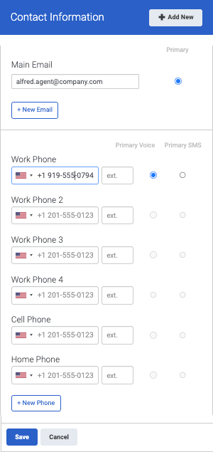 The Edit Contact Information window