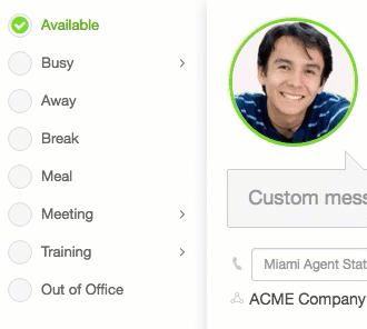 Animated gif that shows a user setting a secondary status