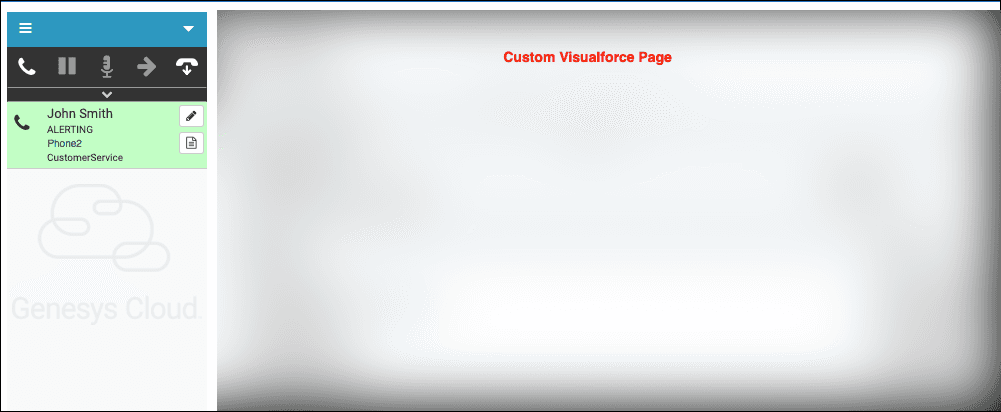 Screen pop example for URL match