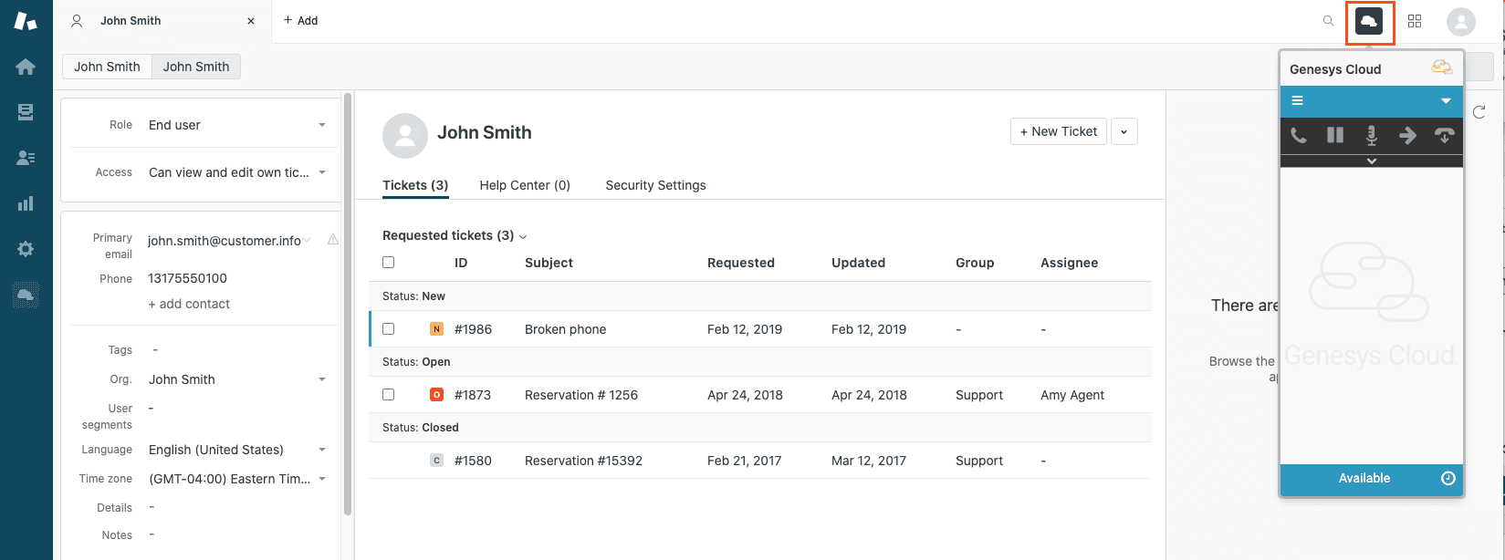 Client access in Zendesk