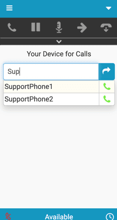 This image is a screenshot of the embedded client that shows the list of the supported phones.