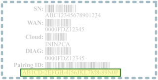 Figure shows sticker containing Edge Pairing ID number and other information.