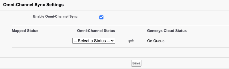 Omni-Channel Sync Settings in Genesys Cloud for Salesforce