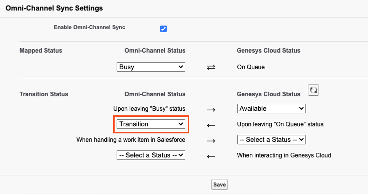 Omni-Channel Sync Settings