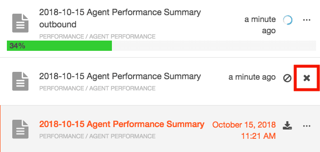 Cancel export- clear export