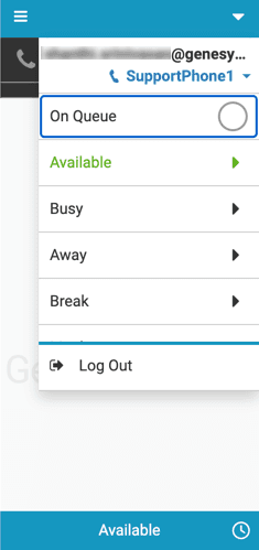 This image is a screenshot of the embedded client with the phone display for the agent.