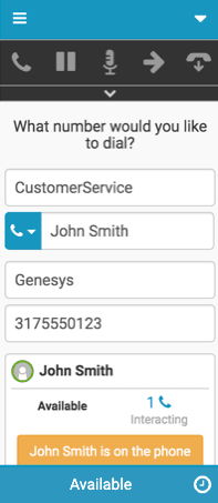 New Interaction window for calls with caller ID