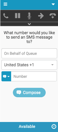 New Interaction window for SMS messages
