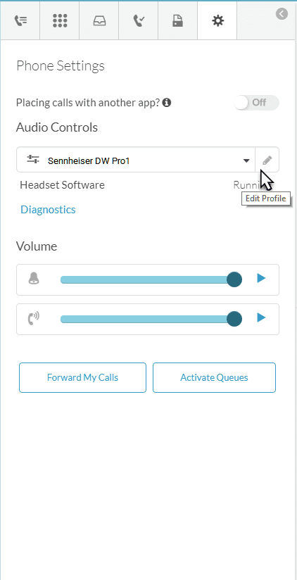 Edit Profile icon in Phone Settings