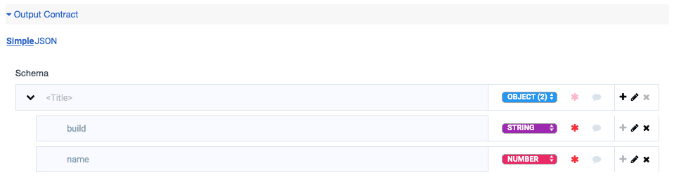 Output Contract Schema in data action