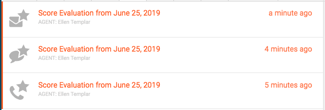 Evaluations in inbox ready to score