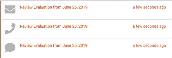 Evaluations in inbox ready to review