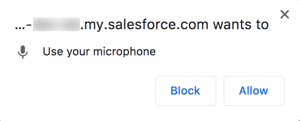 Chrome dialog about sharing your microphone