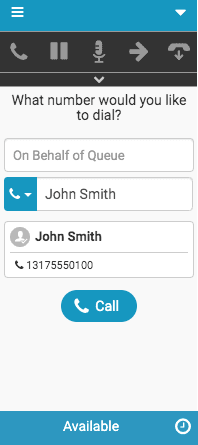 Type ahead search results for calls