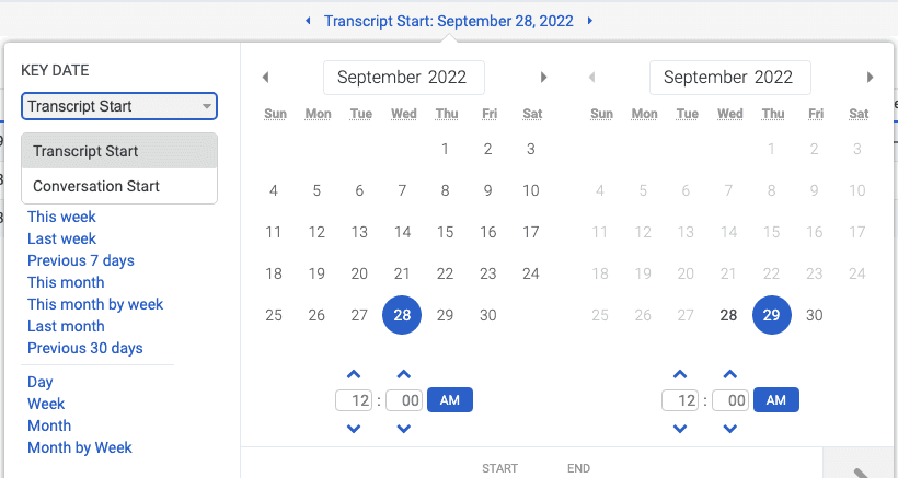 Calendar filter