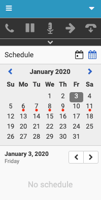 Month view of agent's schedule