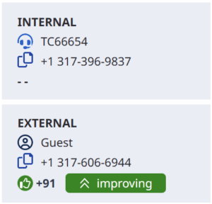 Screenshot showing Sentiment trend
