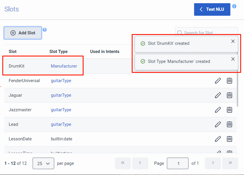 Parallel slot and slot type created