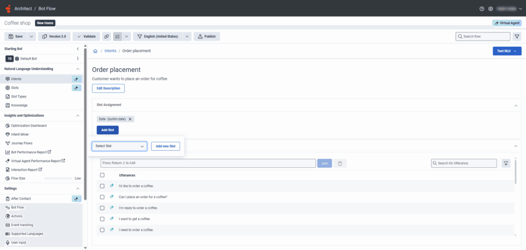 Utterances with Virtual Agent
