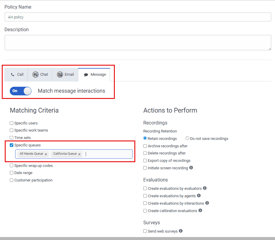 Configure the web messaging media type