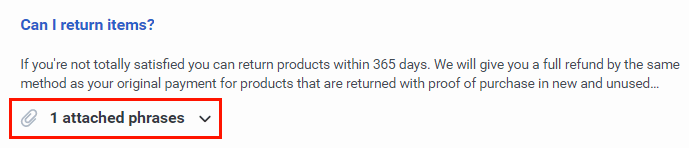 Knowledge optimizer attached phrases
