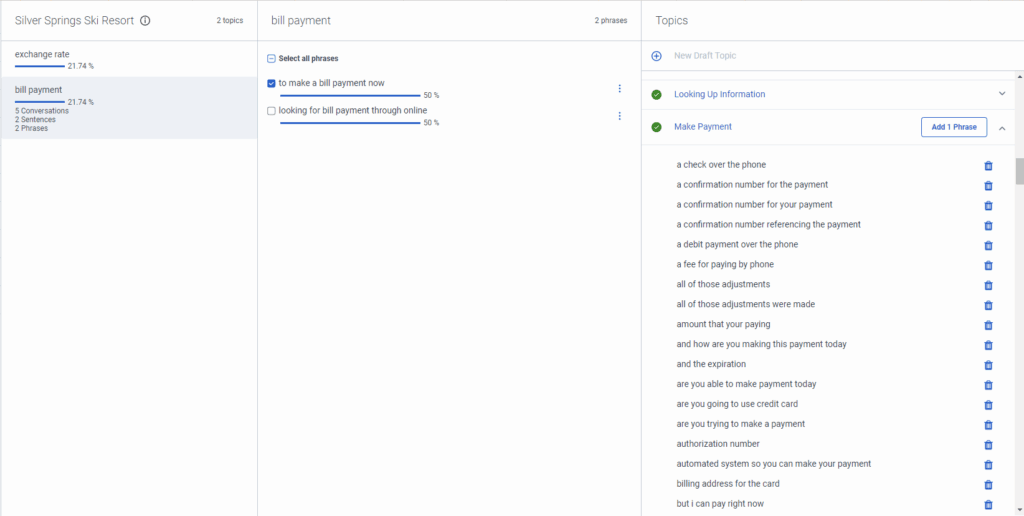 Import a phrase into a topic
