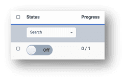 Campaign Management view progress indicator