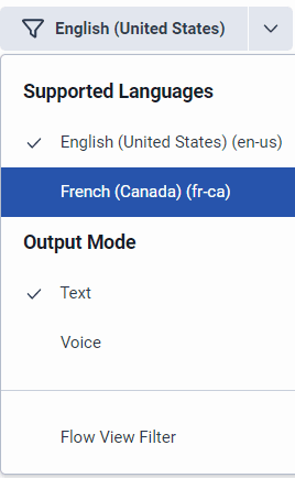 Choose supported language