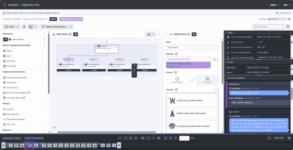 Highlight execution item