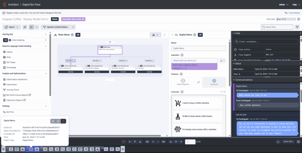 Replay mode timeline