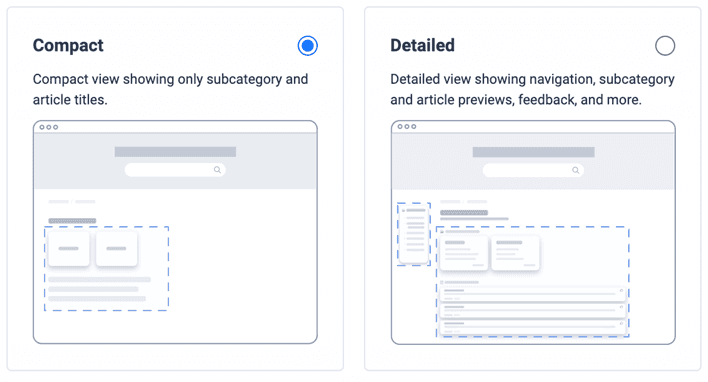 Select the category display for the knowledge portal