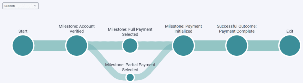 Journey Flows example of showing Complete paths