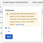 This section displays the options to indicate if the agent is available for scheduling.