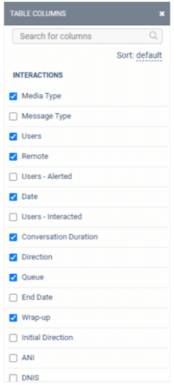 Previous pick column