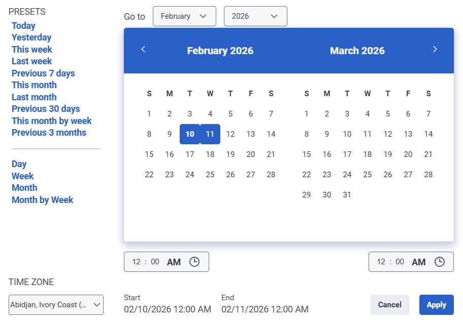 Date filter for 3 months