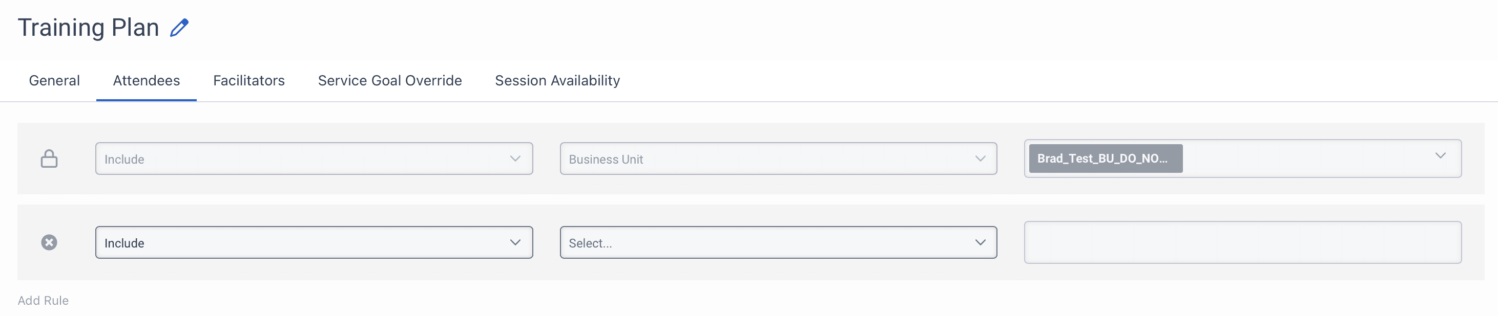 The Attendees tab that enables you to add attendee details