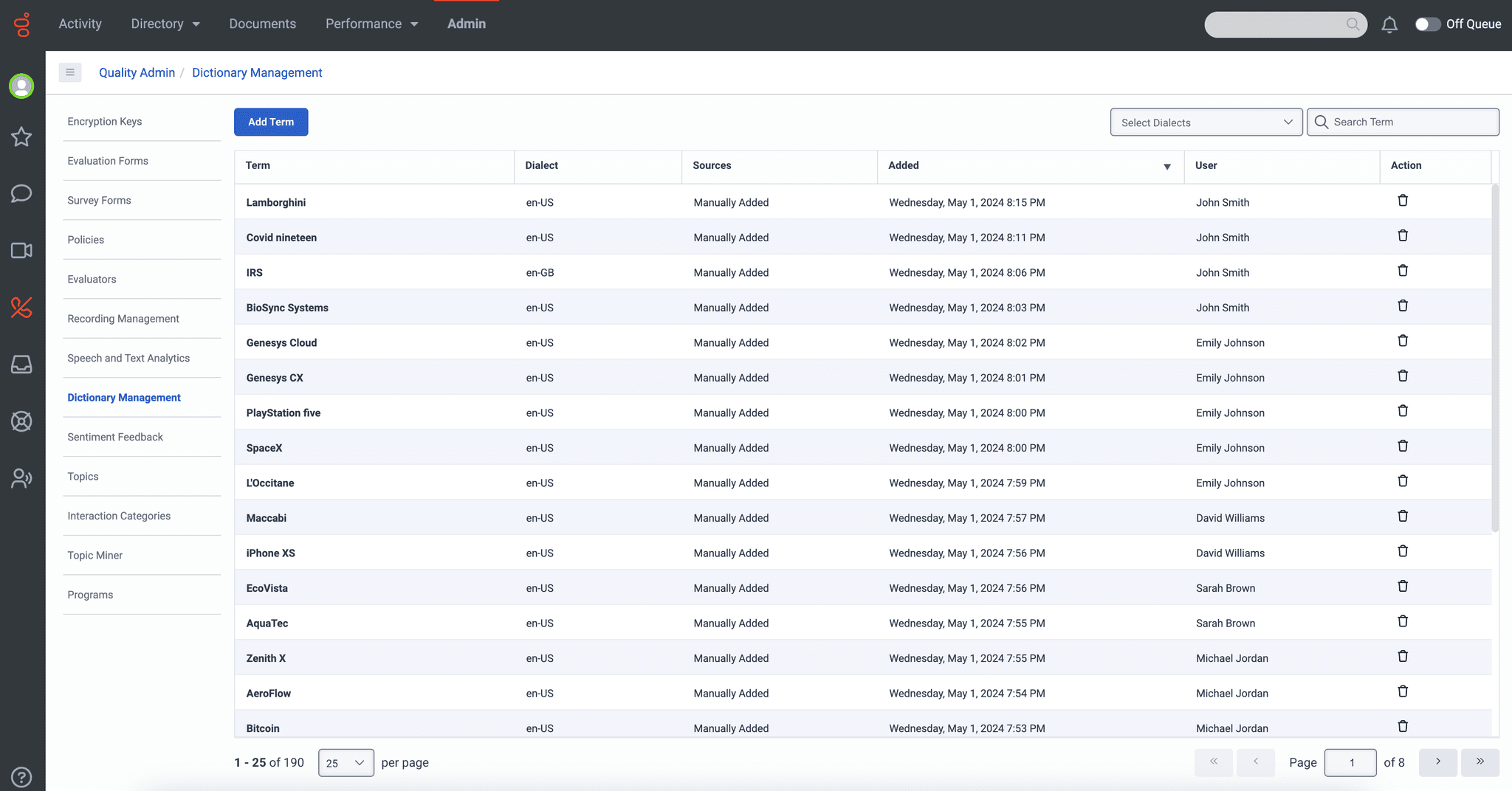 Dictionary management - Genesys Cloud Resource Center