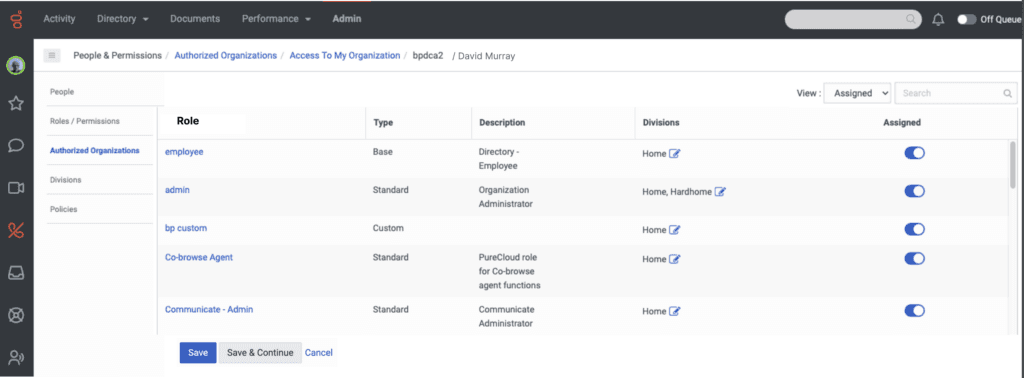 New authorized users UI