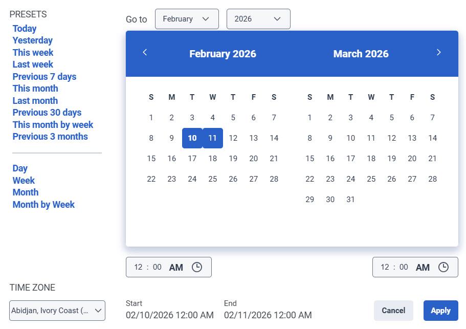 Date filter with 3 months interval