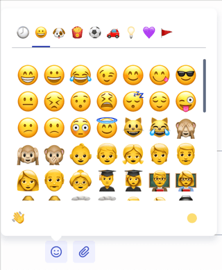 The Genesys Cloud messaging emoji picker