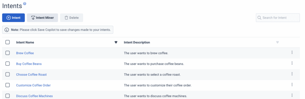 Intents and utterances