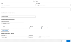 Load recommendation resource in Salesforce