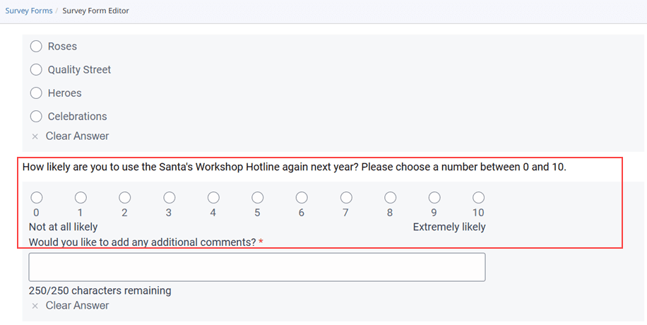 Yes/No question in a survey form