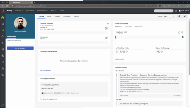 Agent & Supervisor Activity Overview screens before UI change