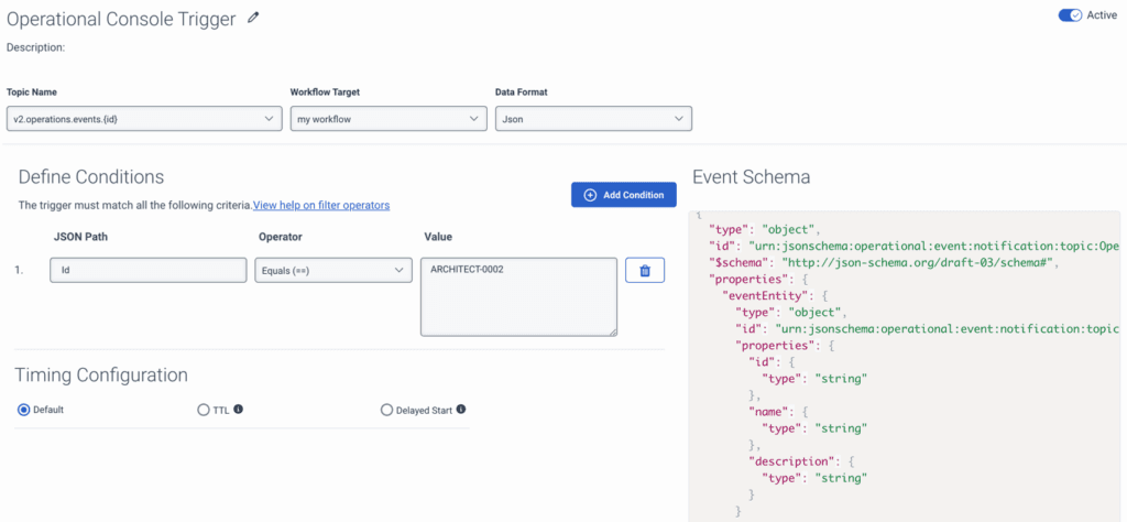 Trigger created for Operational Console.