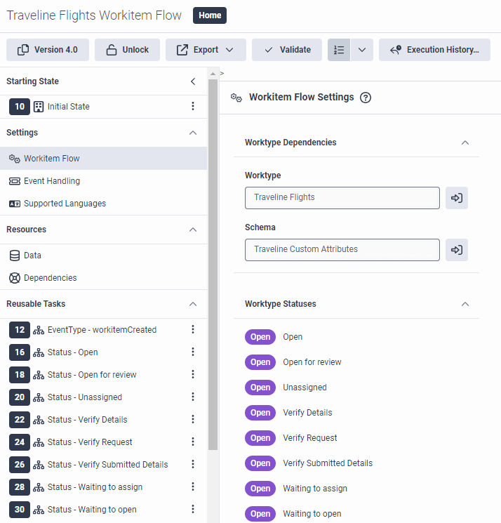 Workitem Flow Settings in Architect
