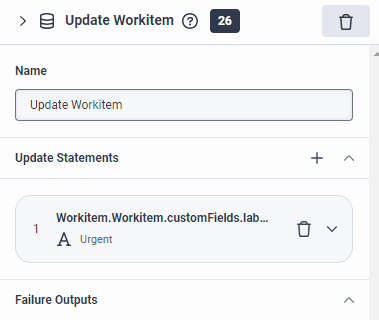 Update Workitem action example