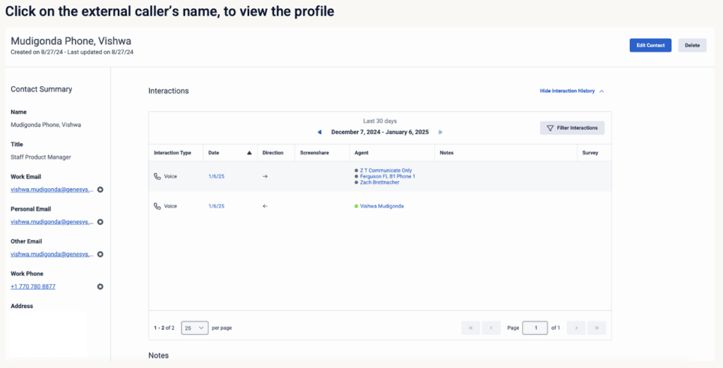 New - view the profile