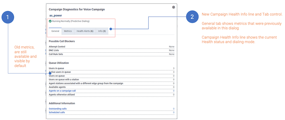 New campaign diagnostics dialog box